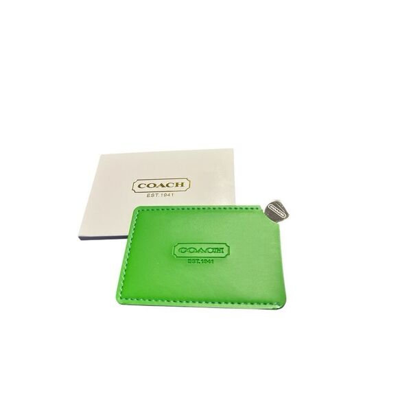GENUINE Designer Coach Slim Compact Unbreakable Mirror / Card Holder - Picture 2 of 3